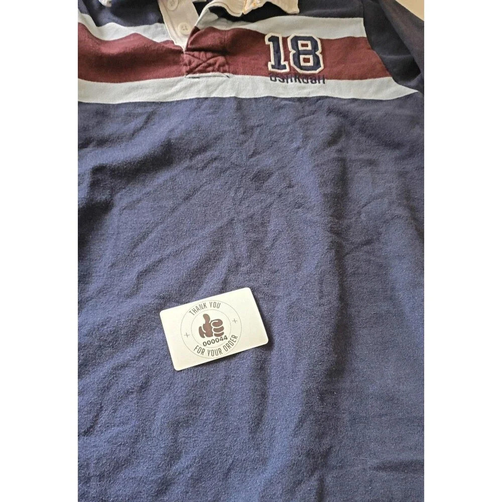 OshKosh B'gosh Rugby Long Sleeve Polo Shirt Blue 18 Graphic